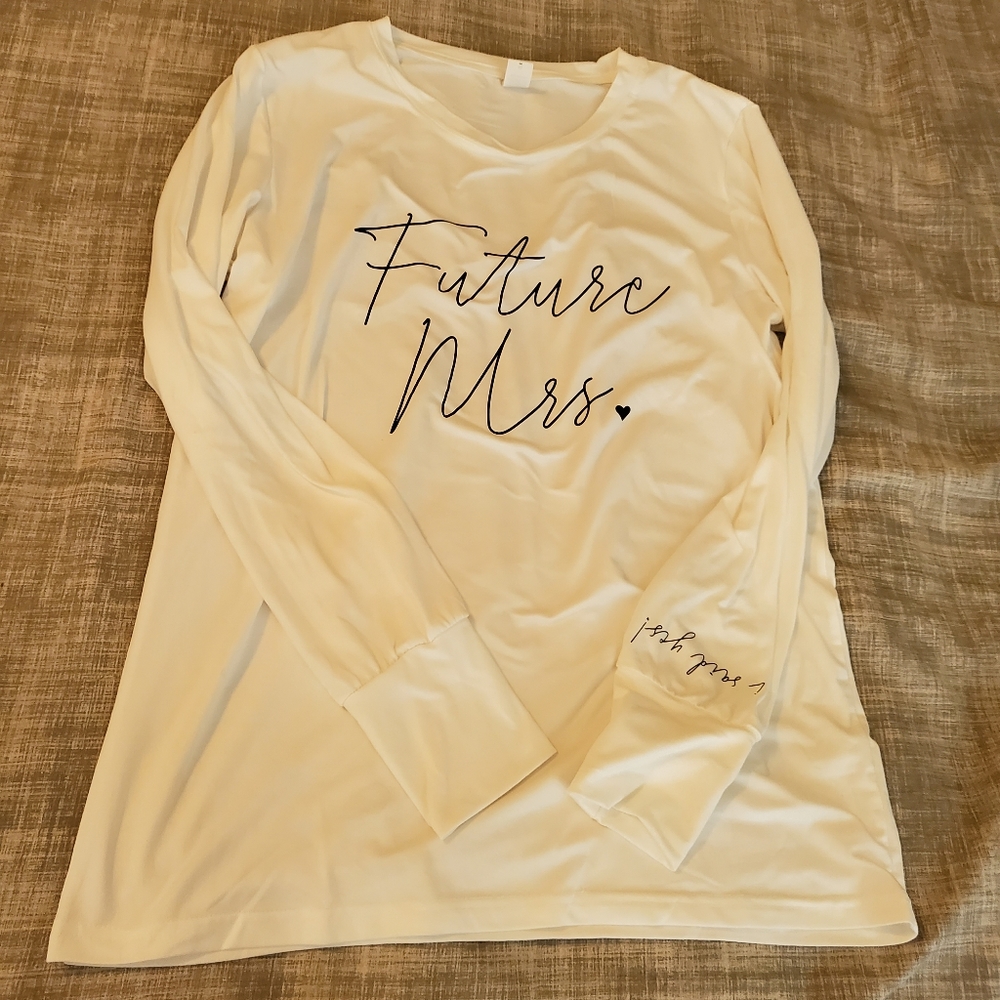Future Mrs white sweater size medium
